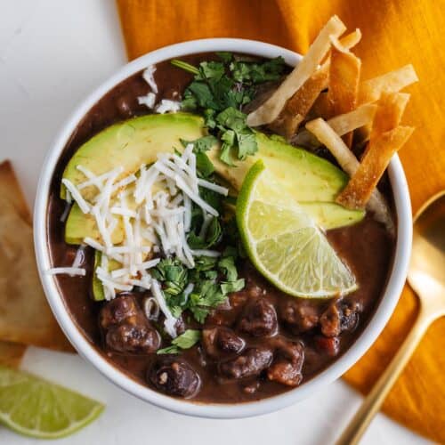 Black Bean Soup With Garnishes