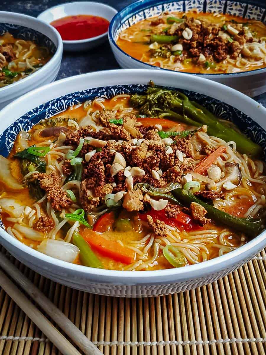 Spicy ramen bowl.