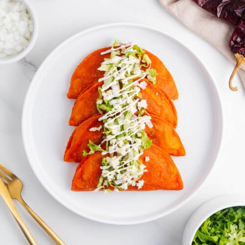 Enchiladas Potosinas on a Plate