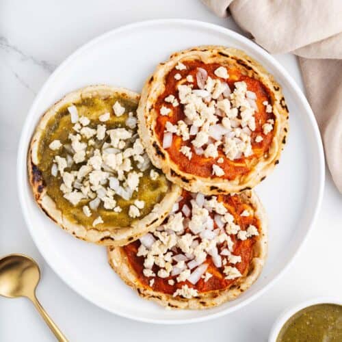 Three Vegan Picaditas on a Plate