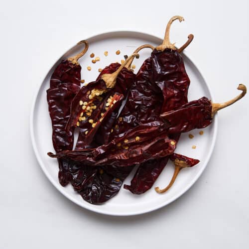 Guajillo Chiles on a Plate