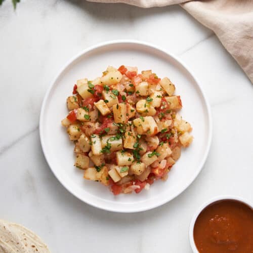Papas a la Mexicana on a Plate