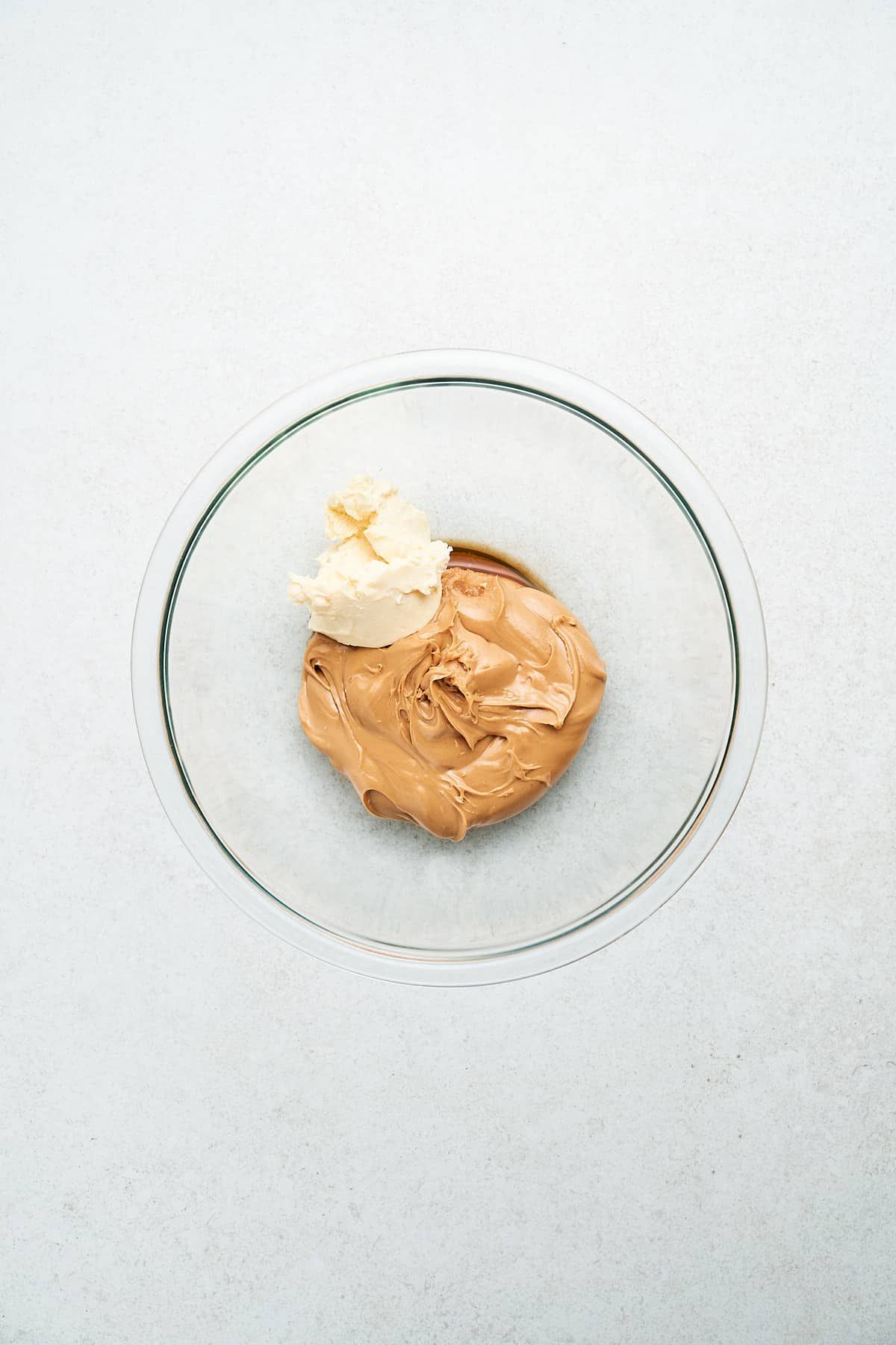 Vegan butter and peanut butter in a bowl.