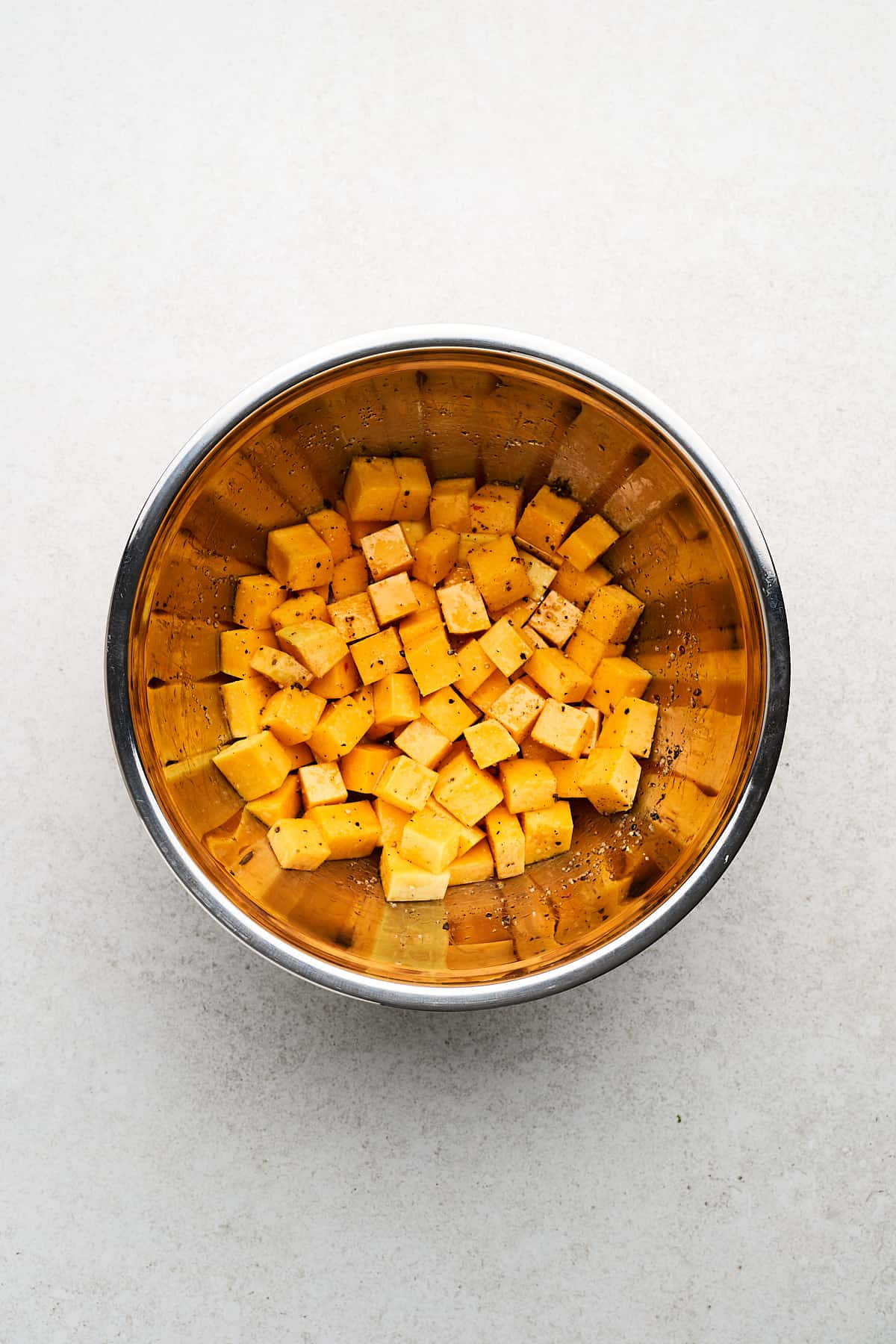 Butternut squash in a bowl.