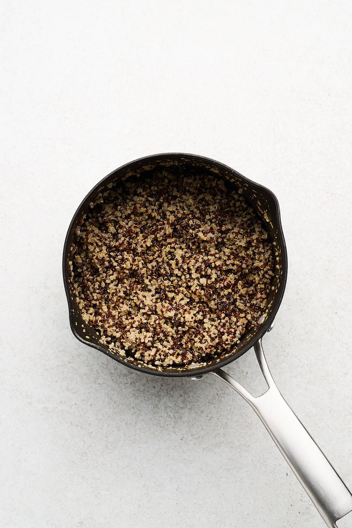 Quinoa in a saucepan.