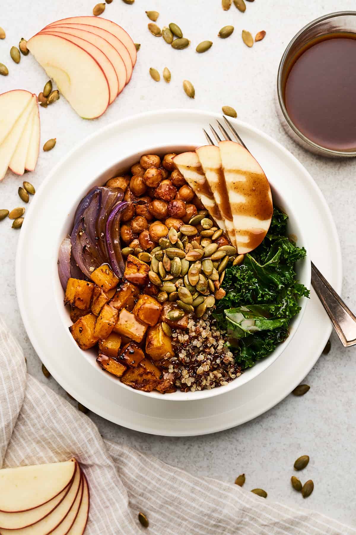 Harvest bowl on a table.