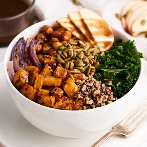 Harvest bowl on a table.