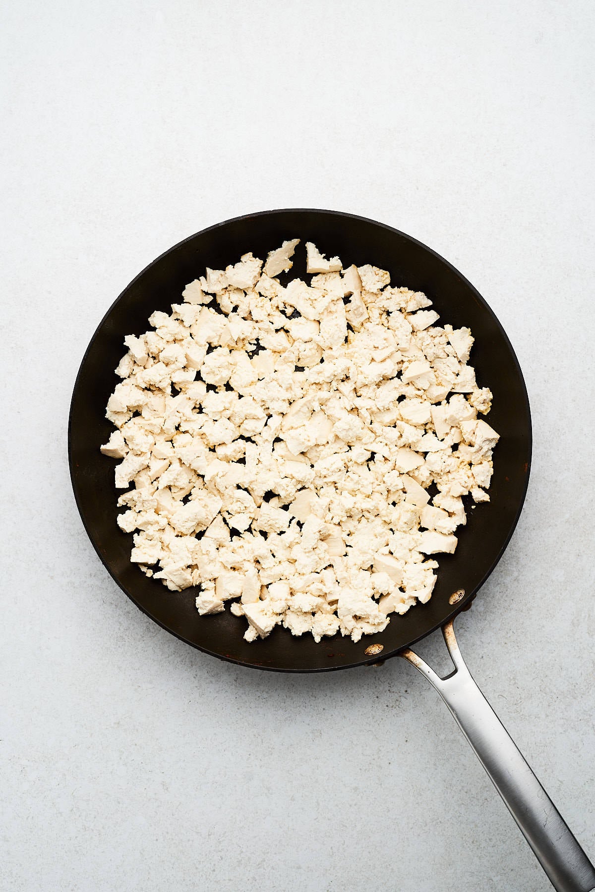 Tofu in a pan.