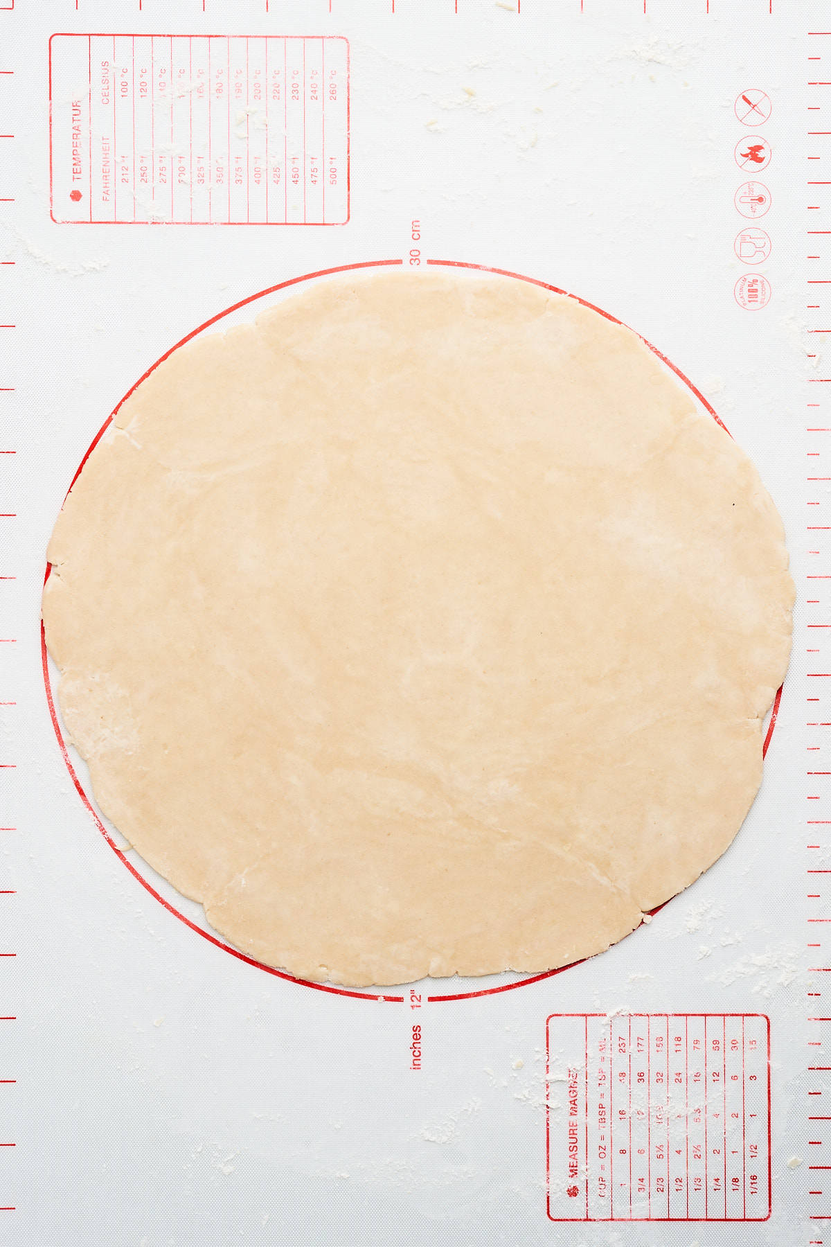 Rolled out pie dough.