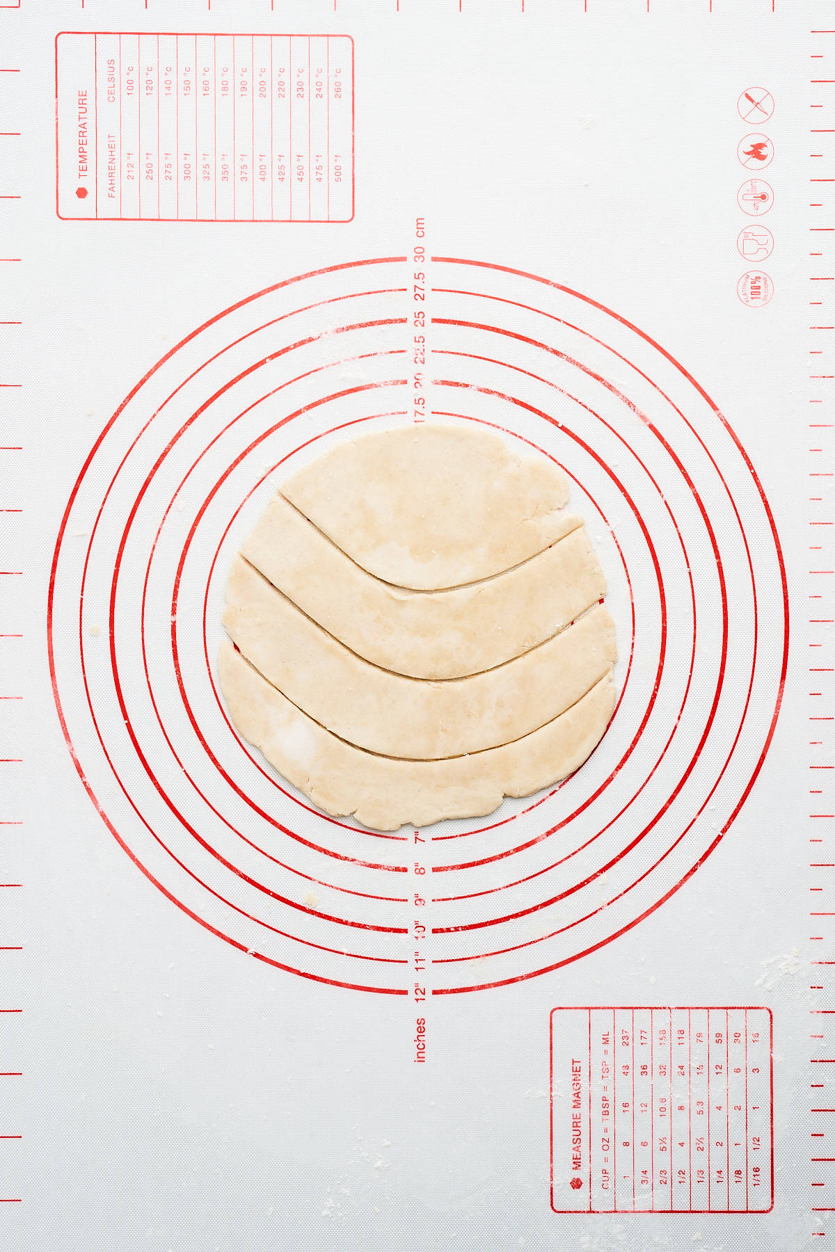 Extra pieces of cut pie dough.