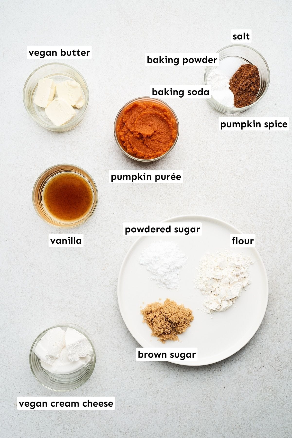 Vegan pumpkin cookies ingredients.