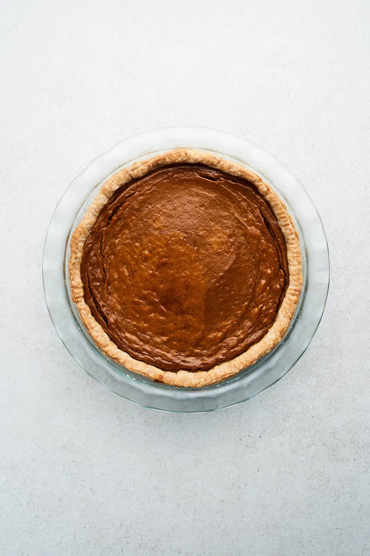 Vegan sweet potato pie in a pan.