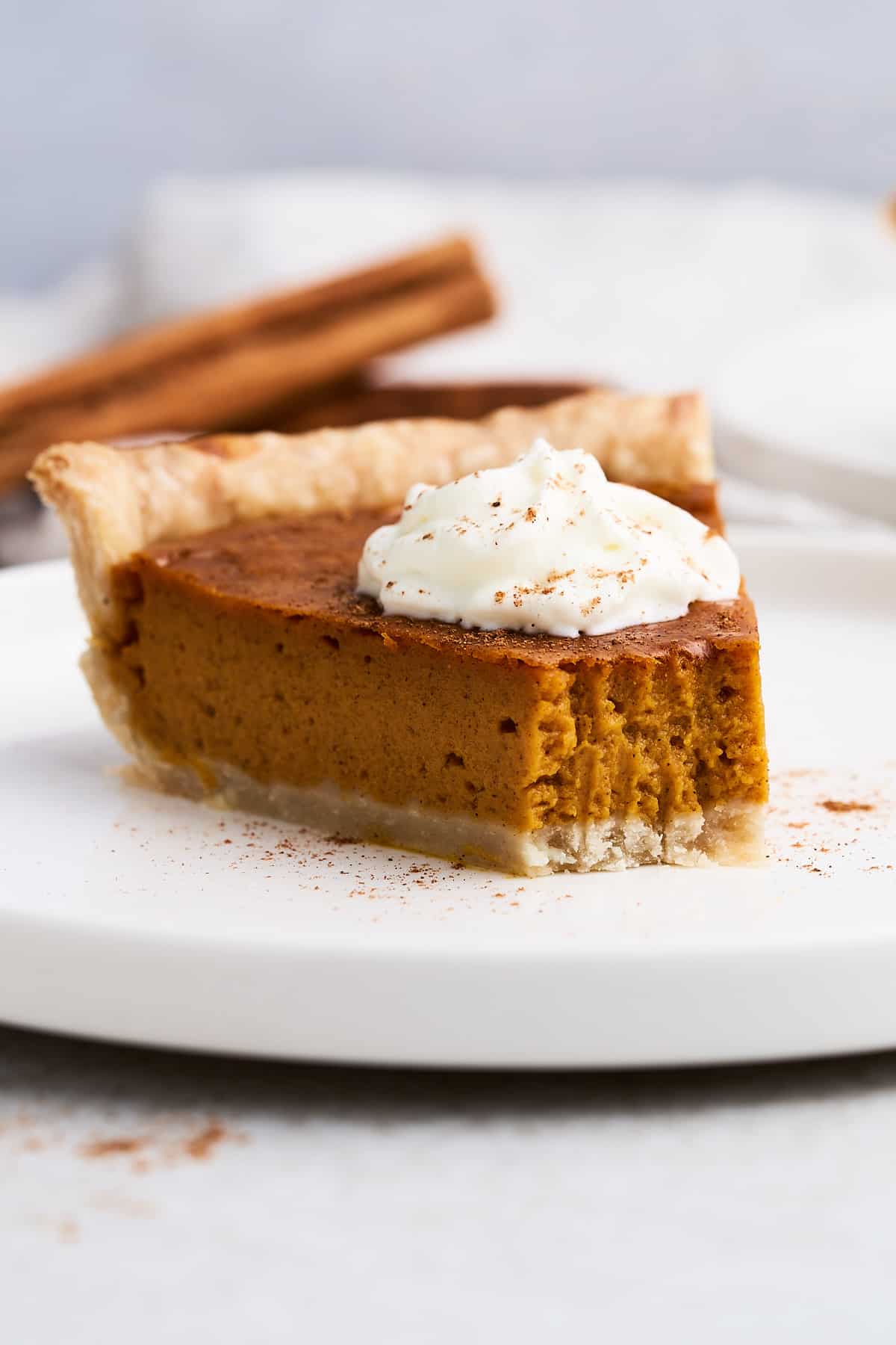 Vegan sweet potato pie on a plate.