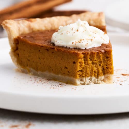 Vegan sweet potato pie on a plate.