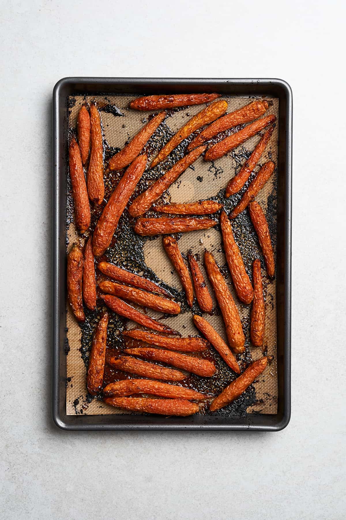 Roasted marinated carrots.