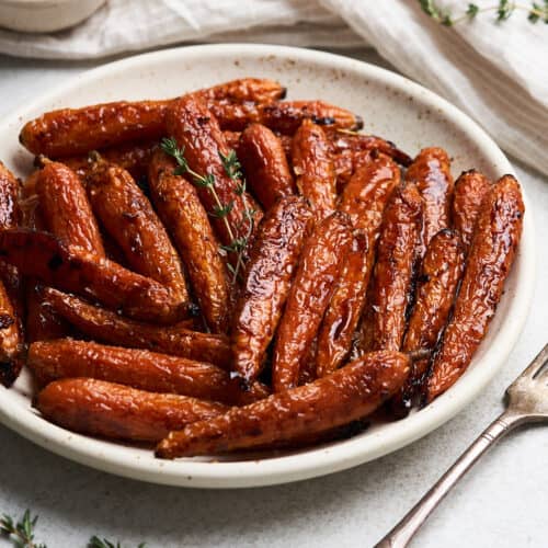 Maple glazed carrots.