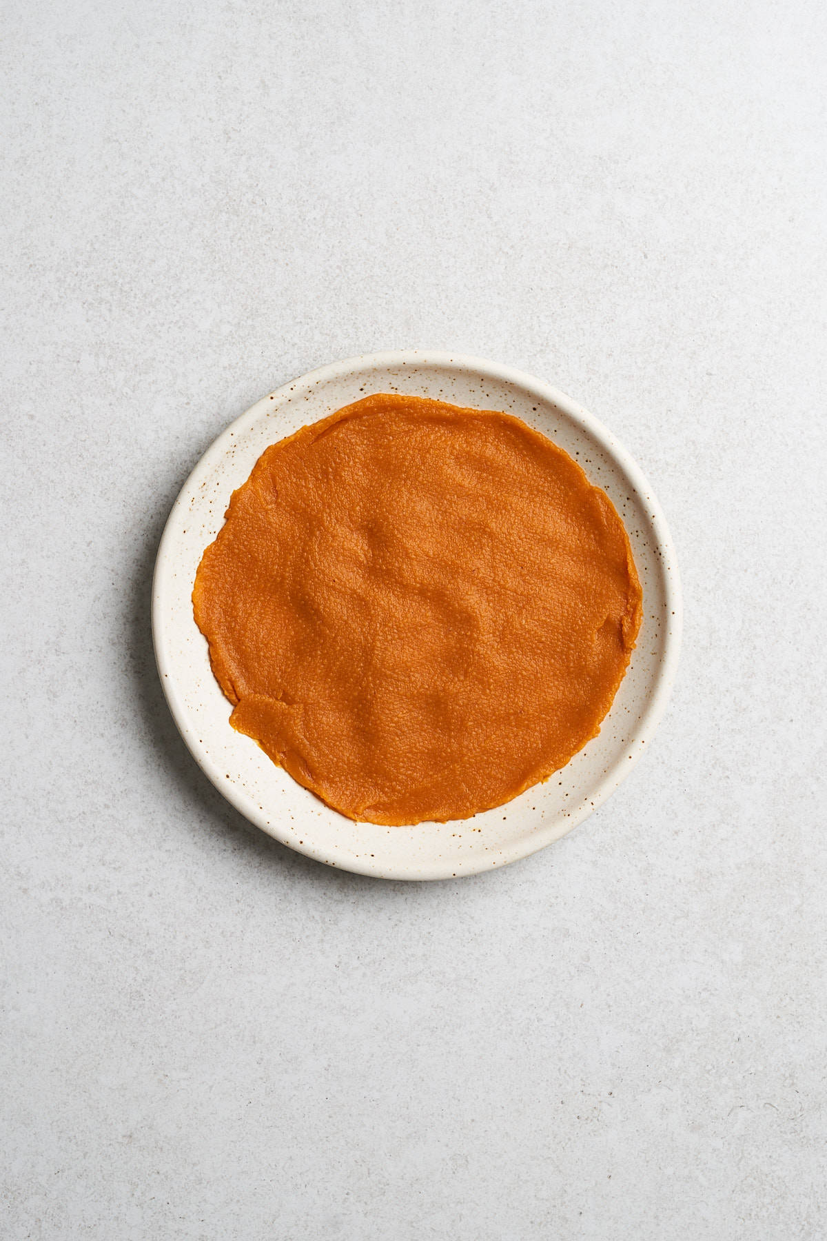 Patted dry pumpkin puree.