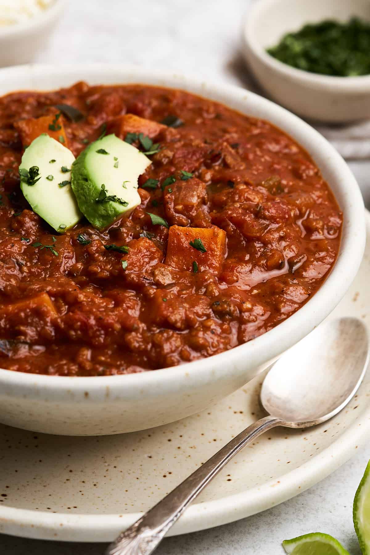 Vegan pumpkin chili.