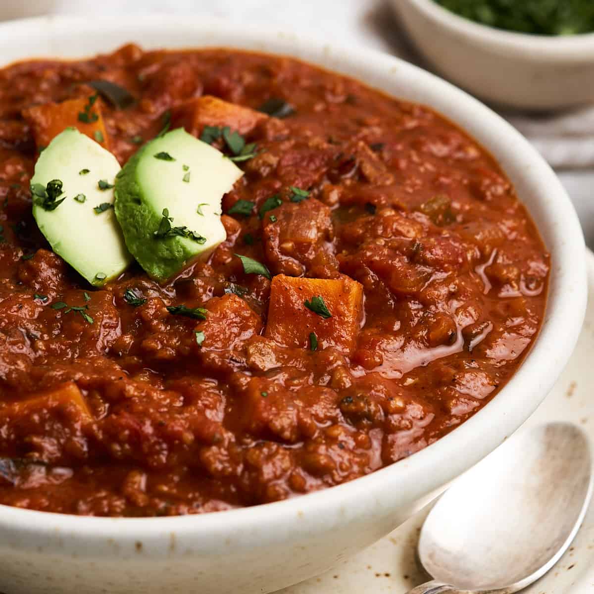 Vegan pumpkin chili.