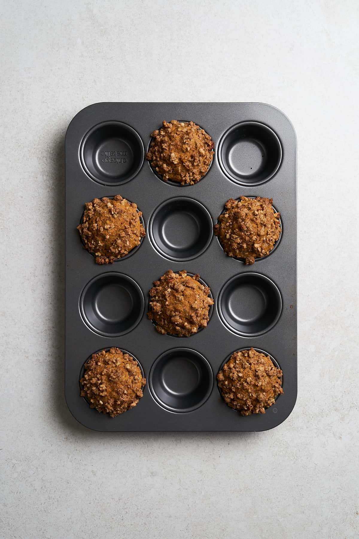 Baked vegan pumpkin muffins.
