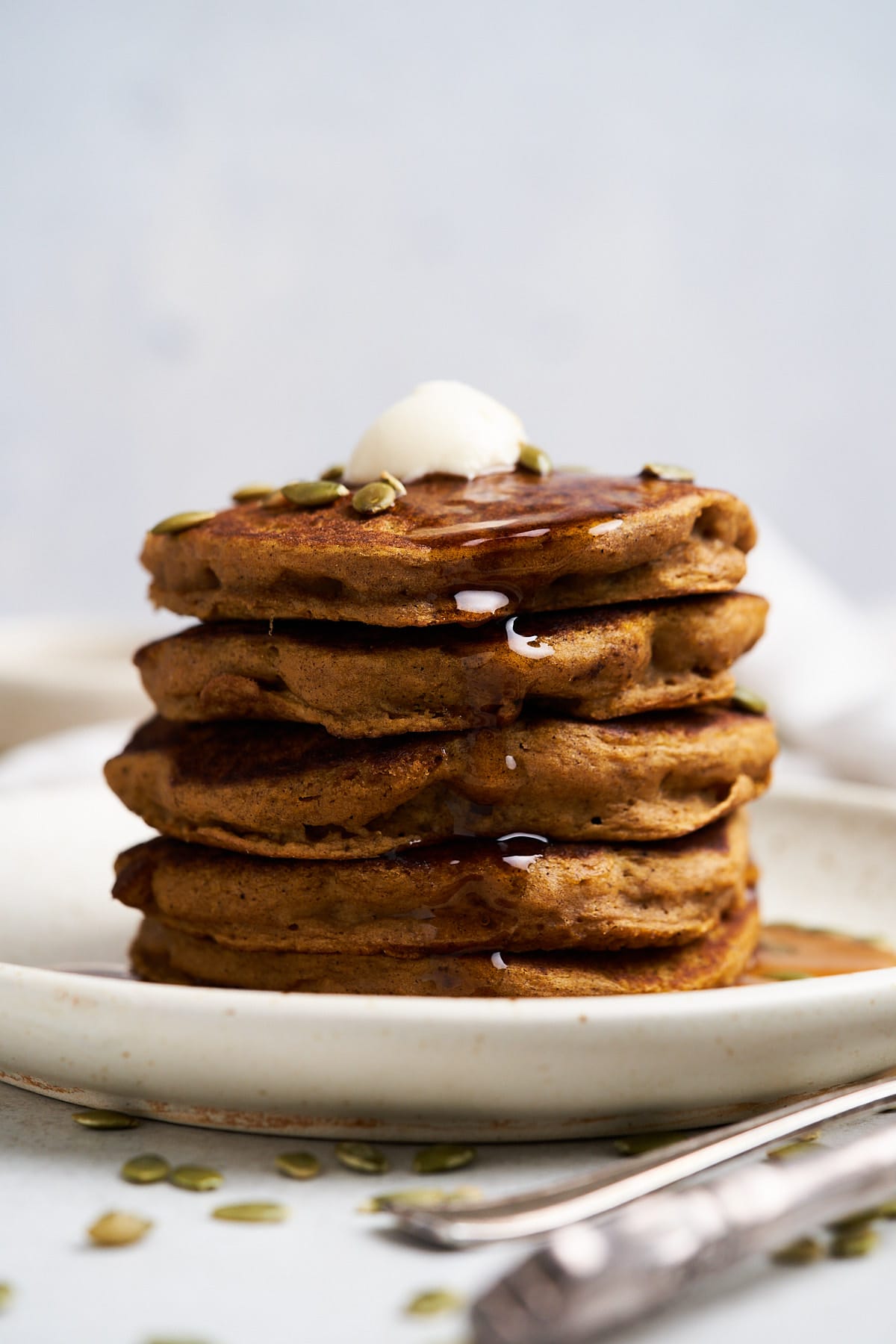 Vegan pumpkin pancakes.