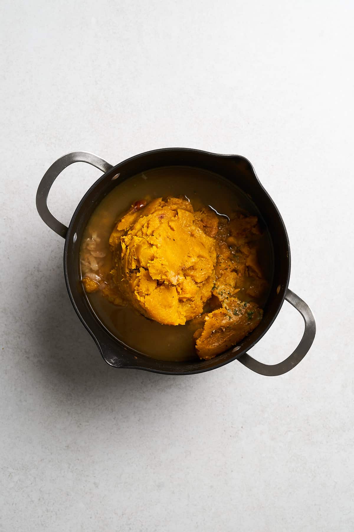 Roasted squash in a pot.