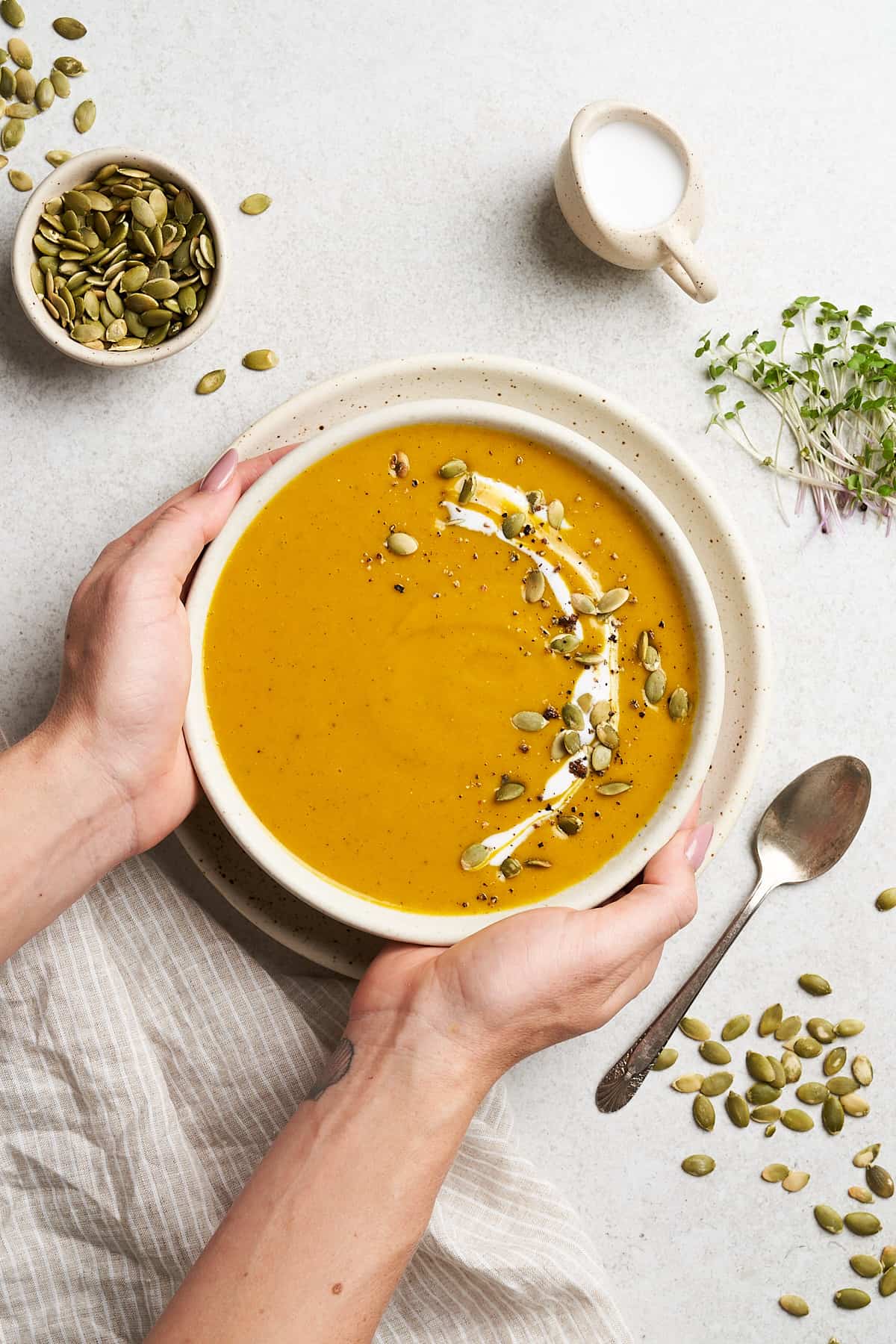 Vegan pumpkin soup.