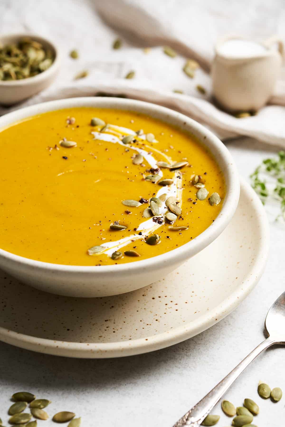 Vegan pumpkin soup.