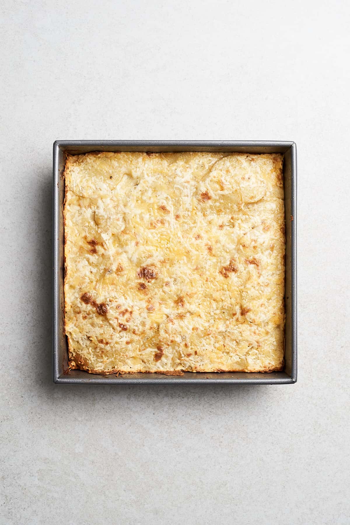 Baked vegan scalloped potatoes.