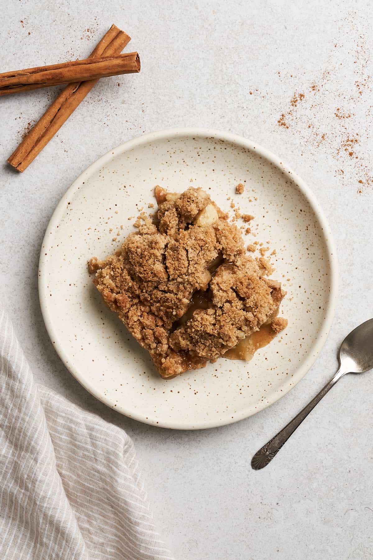 Vegan Apple Crumble on a plate.