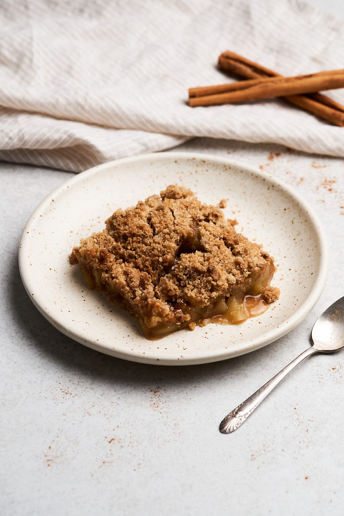 Vegan Apple Crumble on a plate.