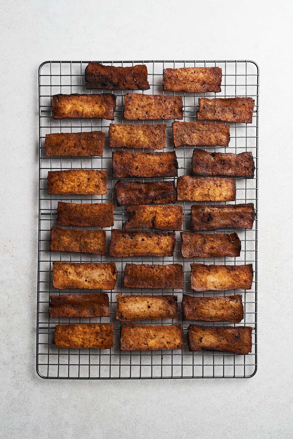 Ultra crispy tofu in a basket.