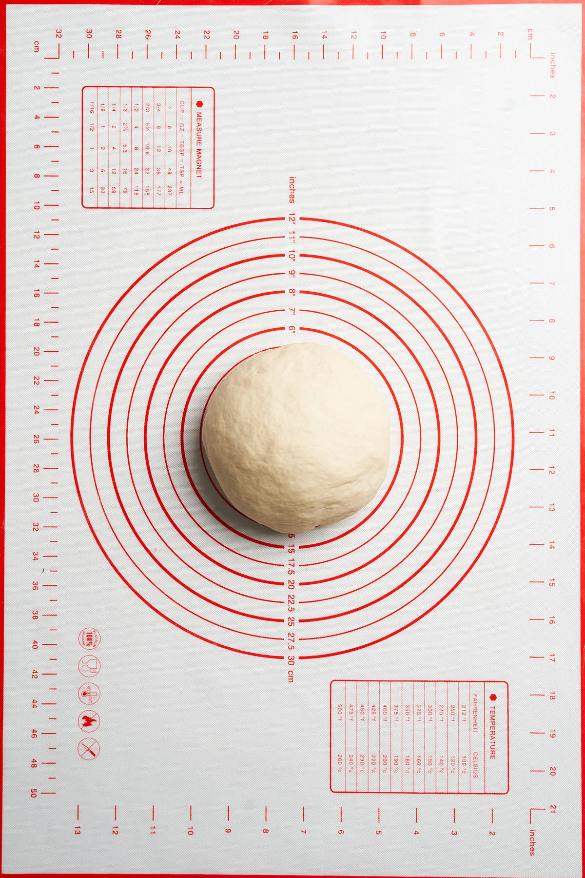 Dough in a floured surface.
