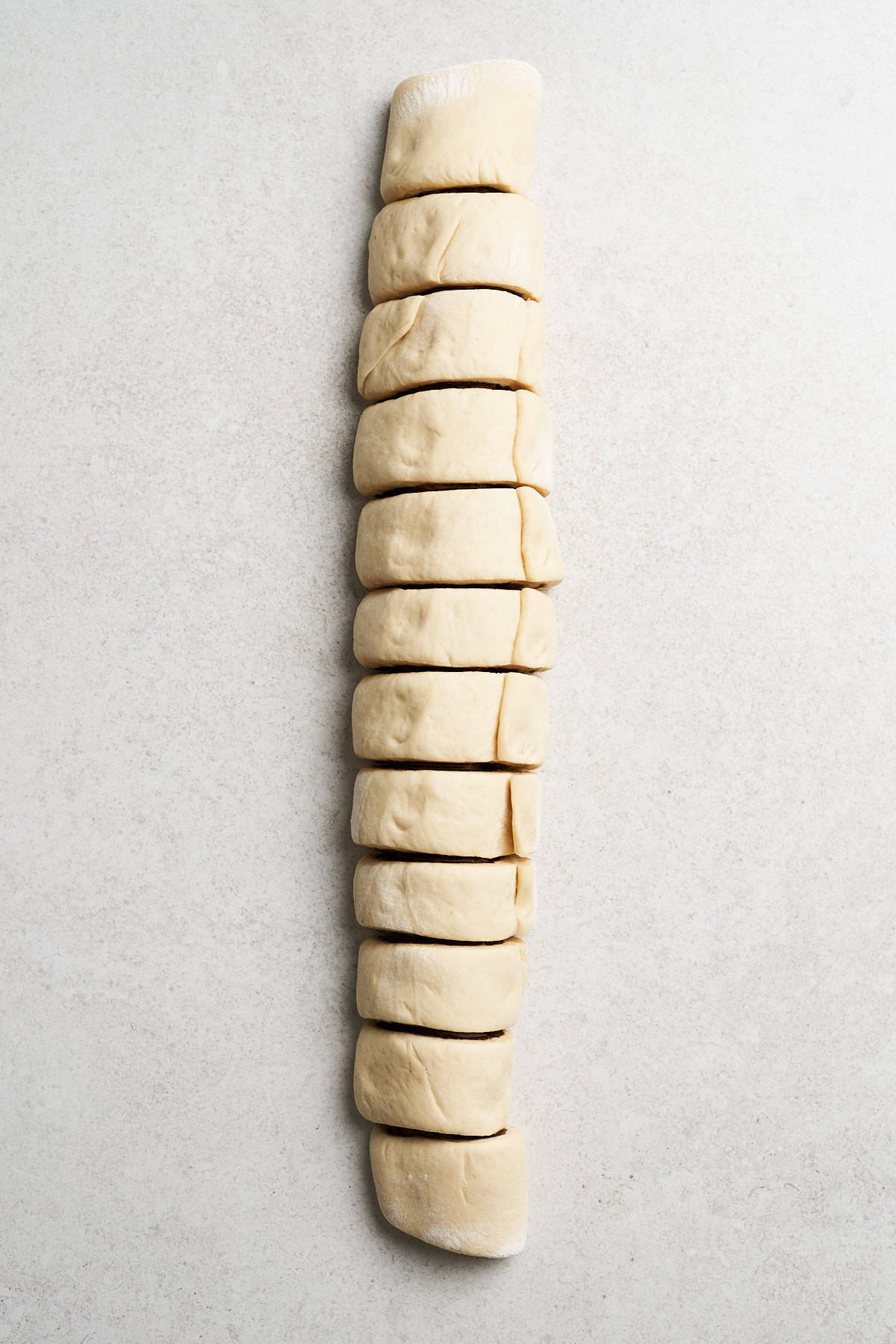 Uncooked vegan cinnamon rolls.