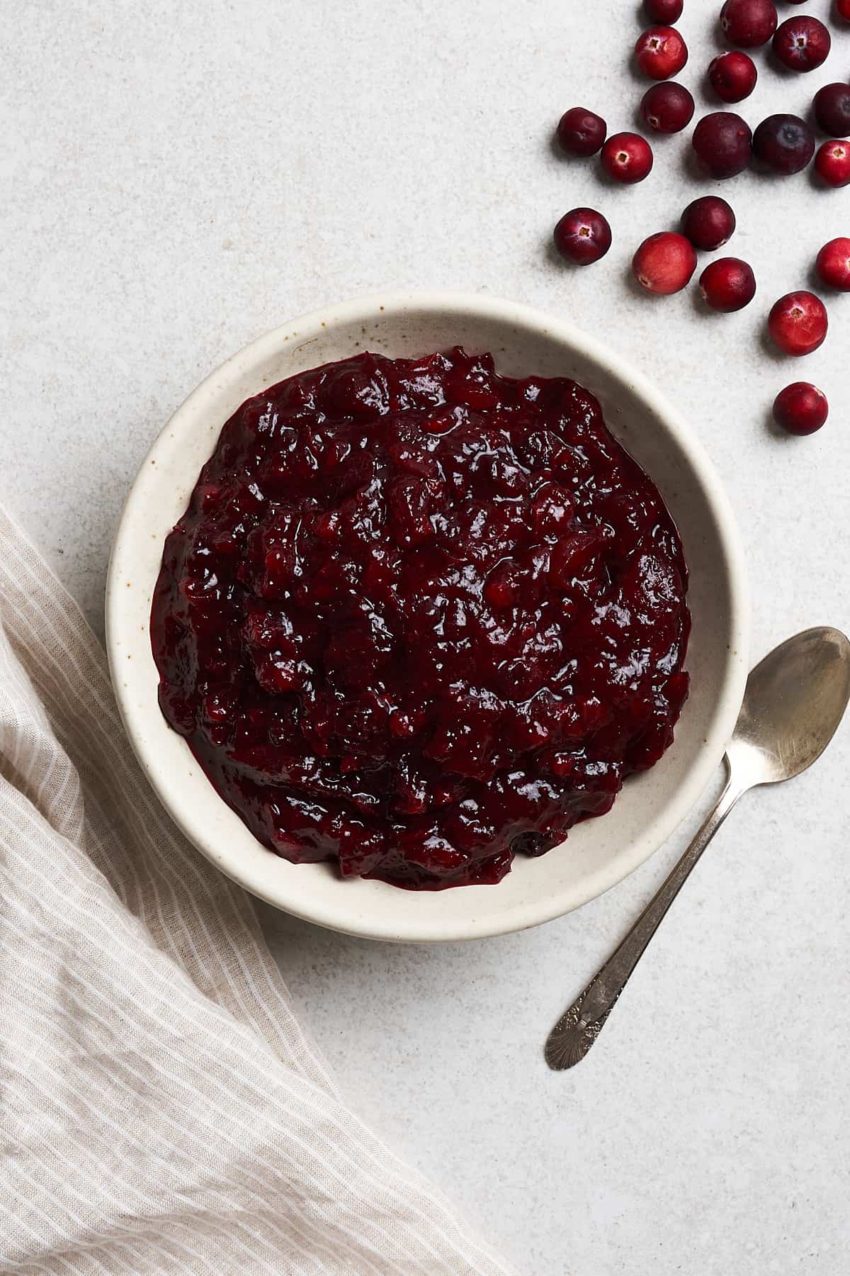 Vegan cranberry sauce on a plate.