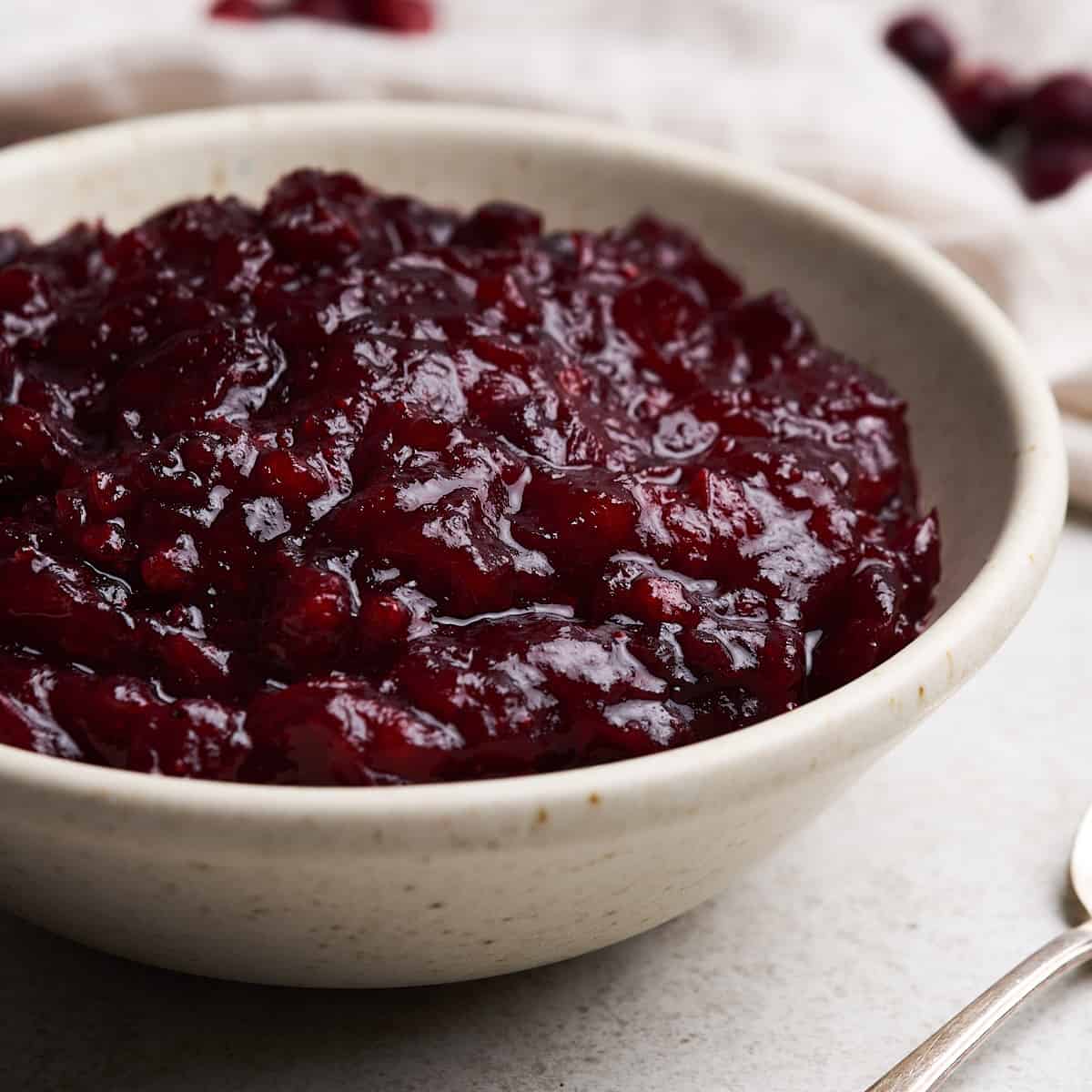 Vegan cranberry sauce on a plate.