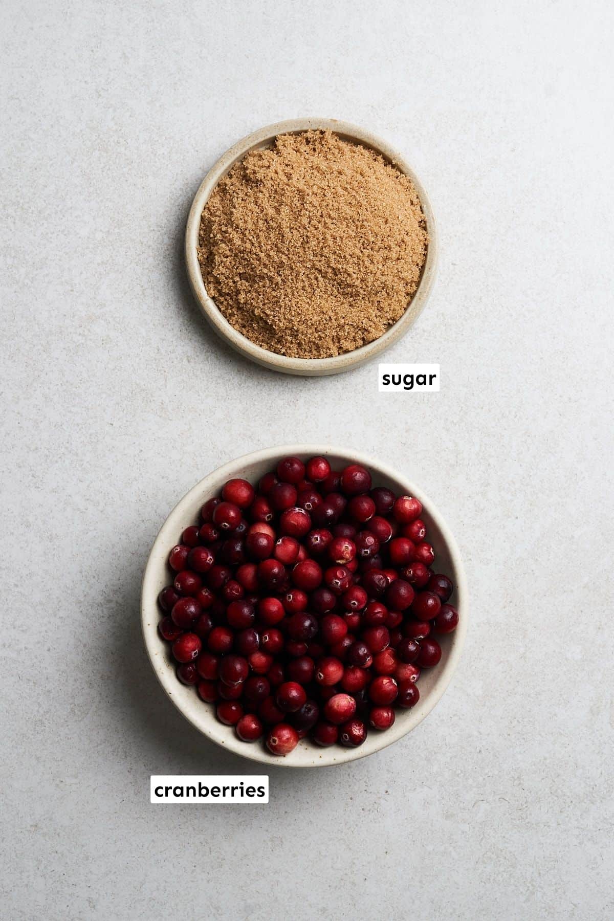 Vegan cranberry sauce ingredients.