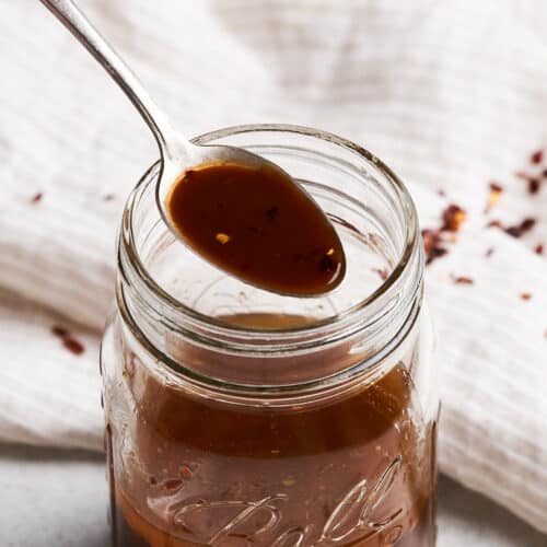 Spoonful of stir-fry sauce.