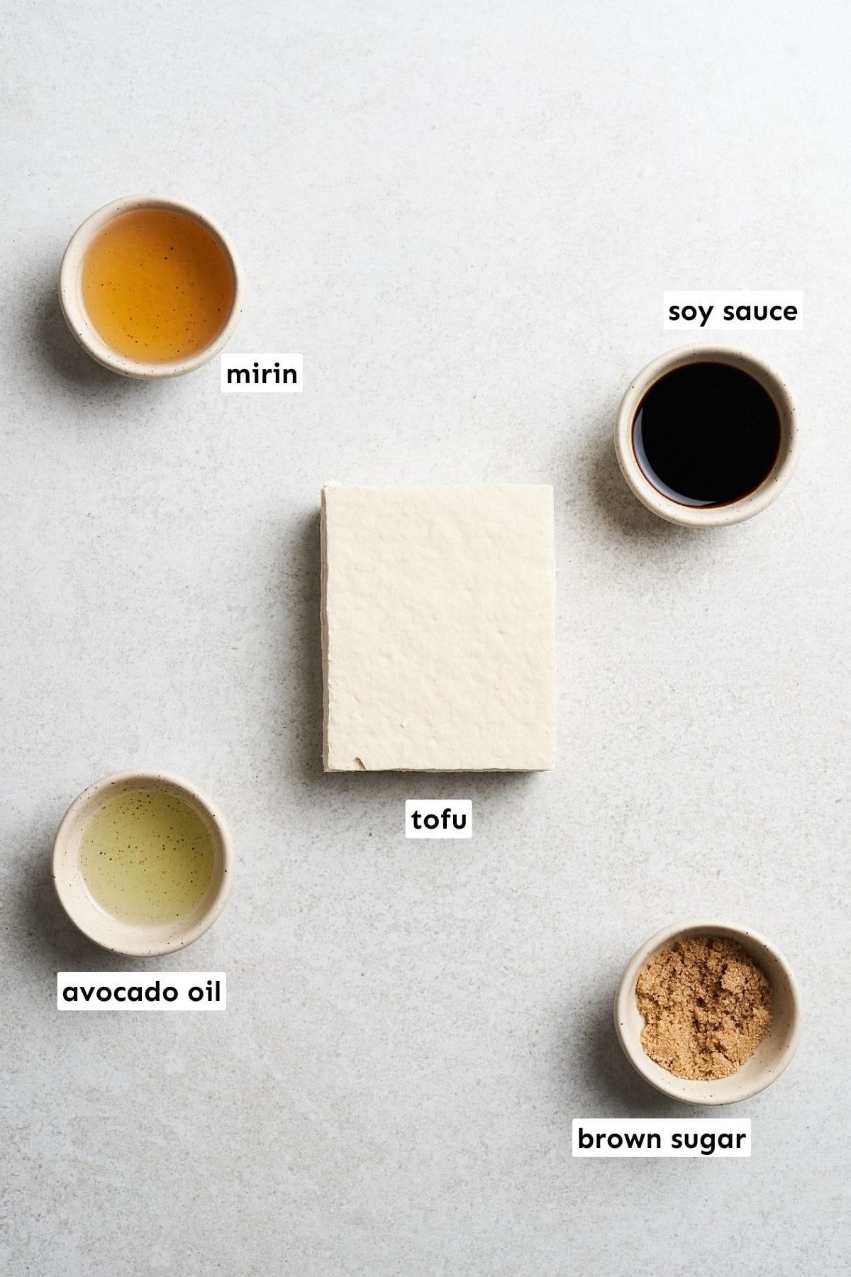 Tofu steak ingredients.